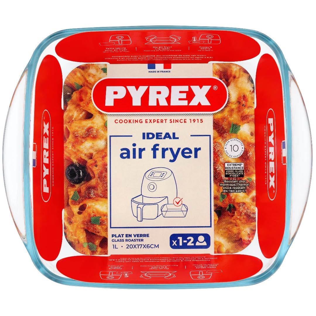 تابه پیرکس فرانسه مخصوص سرخ‌کن بدون روغن و فر (Air Fryer) حجم ۱ لیتر