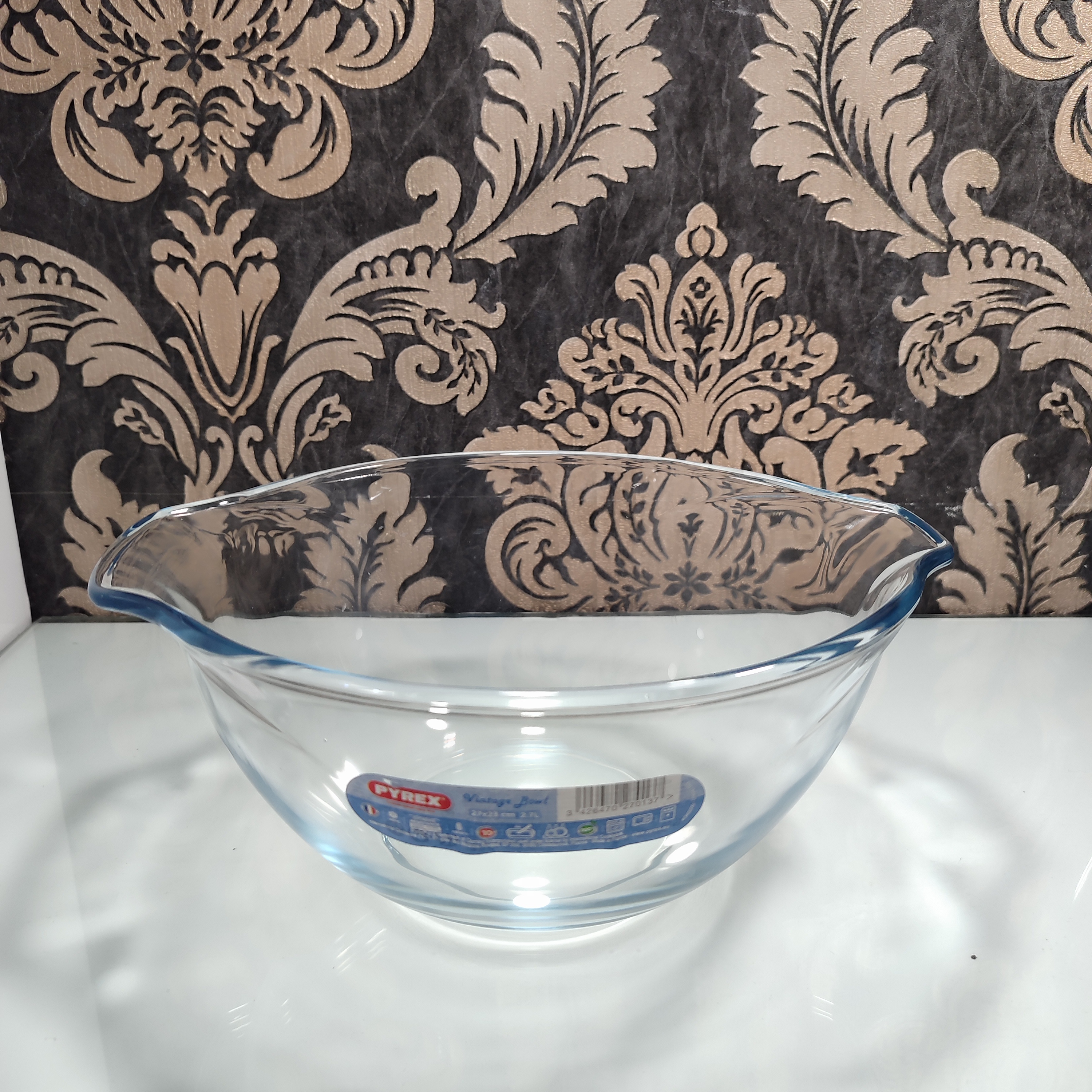 کاسه لبه دار طبخ کیک مدرج پیرکس فرانسه مدل Vintage Bowl